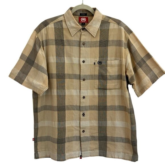 Ecko Unltd. Other - Ecko Unltd Mens L Plaid Woven Short Sleeve Shirt Knute Streetwear Hip Hop Skater
